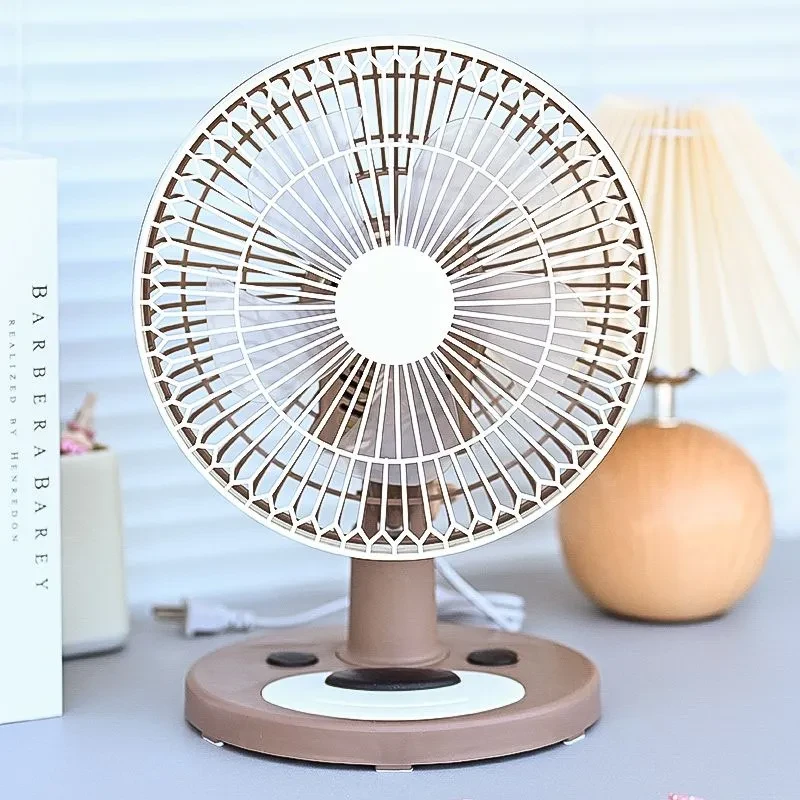 卡通电风扇可摇头宿舍桌面小型风扇家用轻音风力大超大台式循环扇