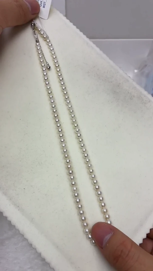 未镶嵌DA海水珍珠羽皇金串链4-5 y1256