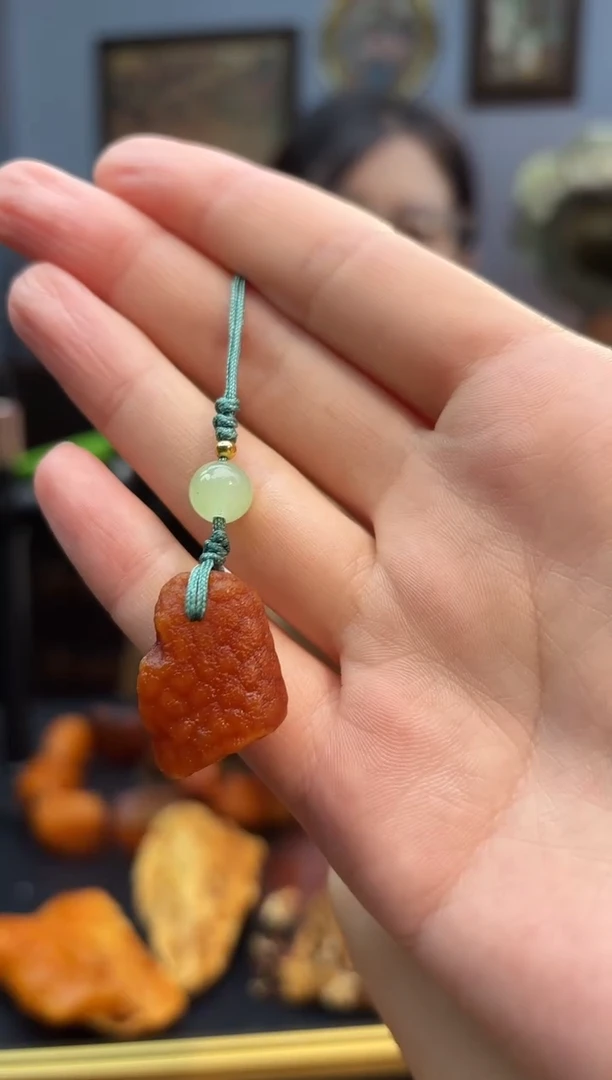 琥珀颈饰未镶嵌手机挂