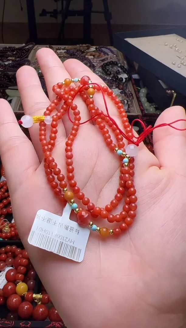 手串未镶嵌南红玛瑙人**梦南红小米珠项链绳