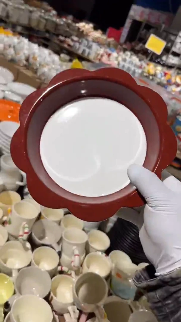 陶瓷花边深盘微瑕 凑满20元包邮