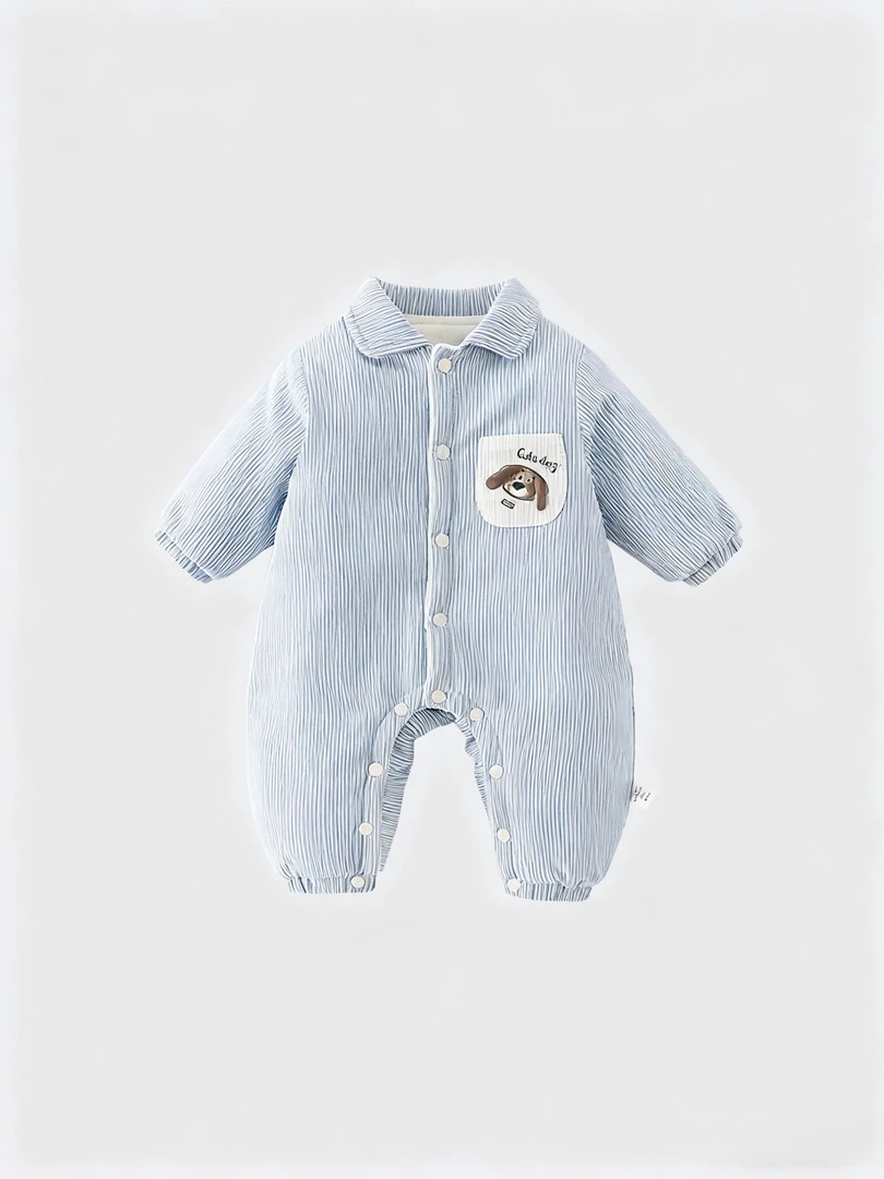 MK&UR.BV婴儿冬季加棉加厚连体衣新生宝宝棉衣超萌哈衣百天外出服