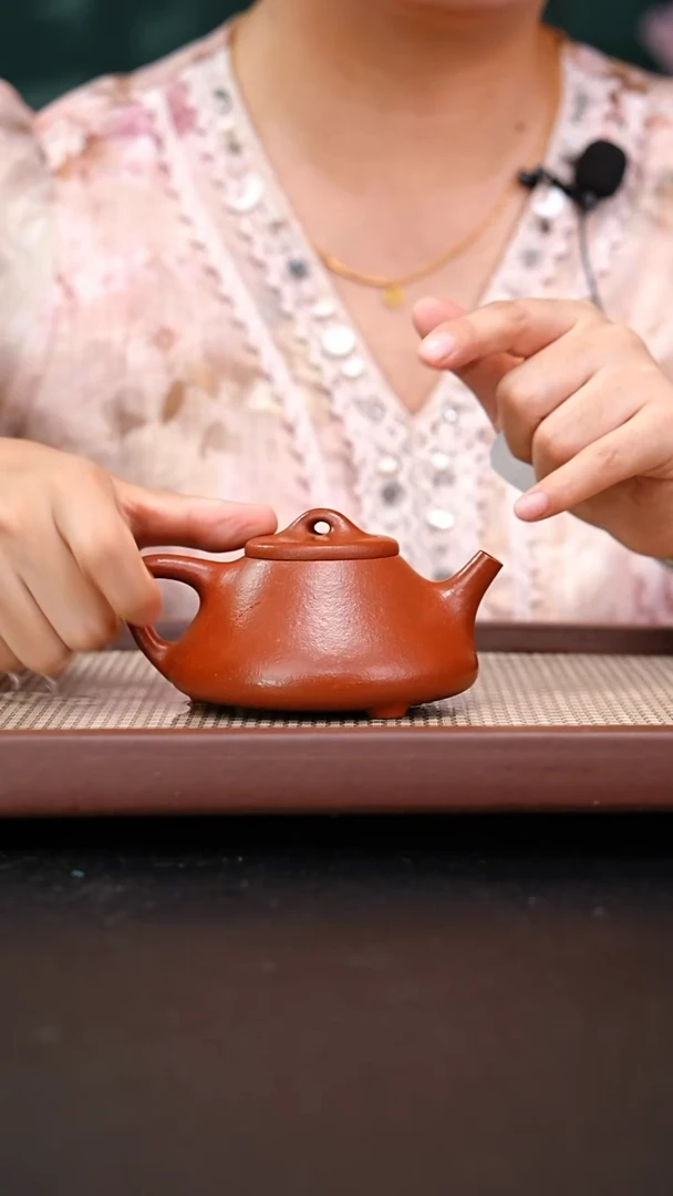 茶壶紫砂小煤窑朱泥粗砂子冶石瓢