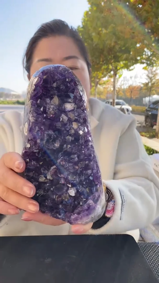 未镶嵌珠宝半成品水晶紫水晶洞D42