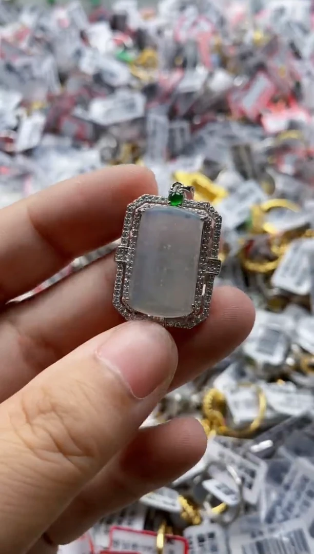 翡翠戒指银S925镶嵌3333---6