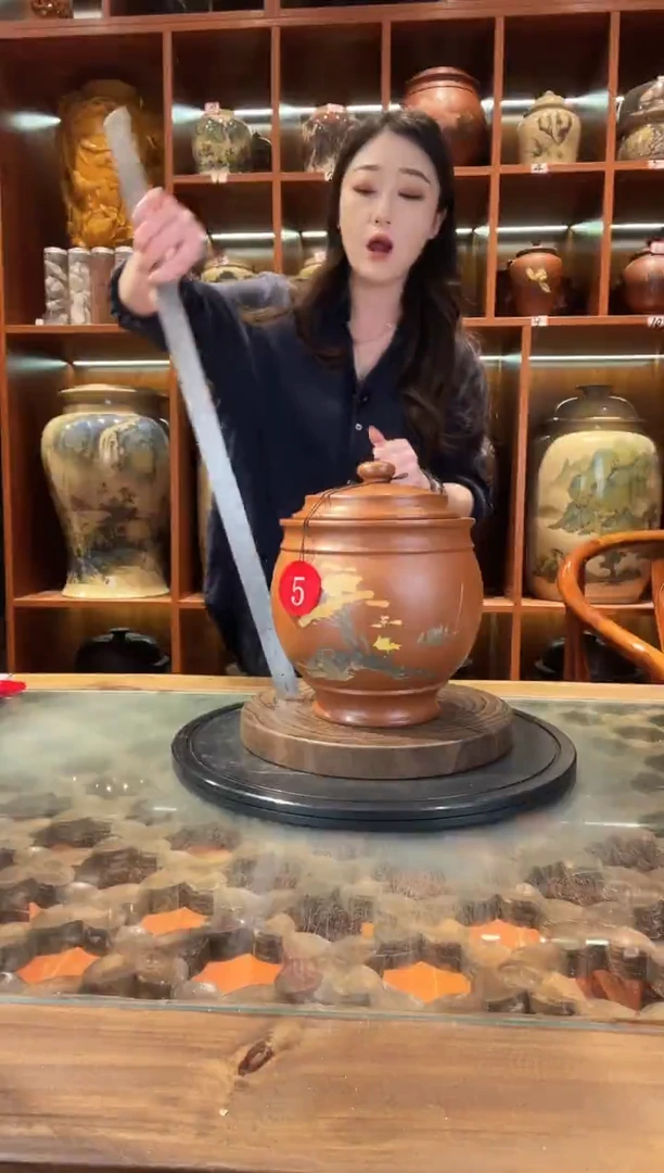 罐云南建水紫陶复烧茶罐@5