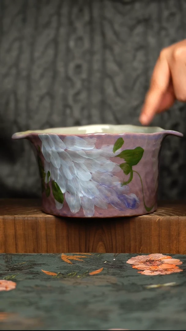 杯釉下彩手工手绘同款陶器