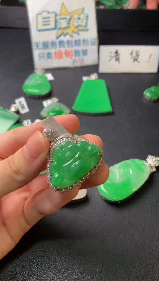 颈饰银S925镶嵌翡翠翡翠