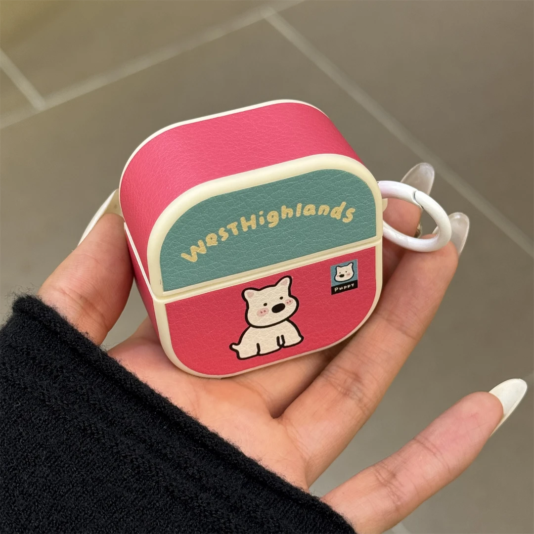 适用华为freeclip2耳机套freebudsi7皮质拼色小动物freebudspro4