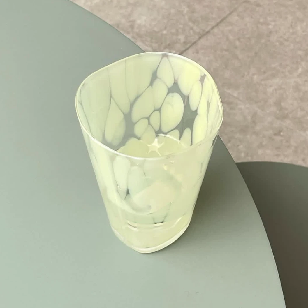 【FL家】400ML Casca Glass 浅绿不规则圆冷水杯 漱口杯 玻璃材质