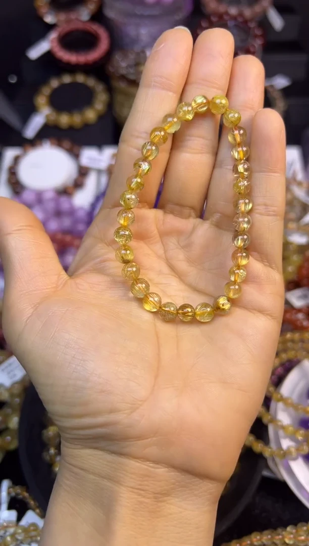 未镶嵌手串水晶金发晶6.2mm