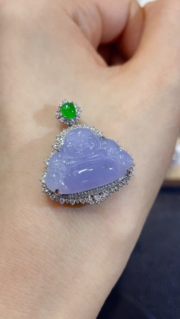 吊坠(不含链)18K金镶嵌翡翠团购29