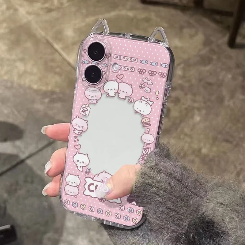 兔丸粉相框适用于iPhone17pro猫耳朵透明手机壳华为oppo小米/vivo