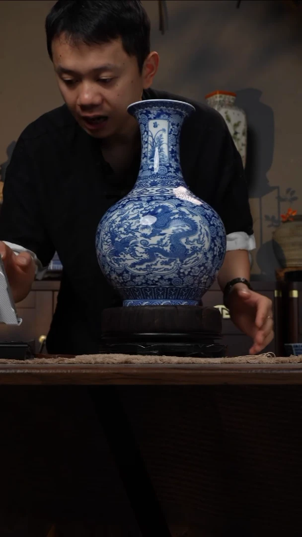 摆件WN问泥景德镇陶瓷花瓶摆件