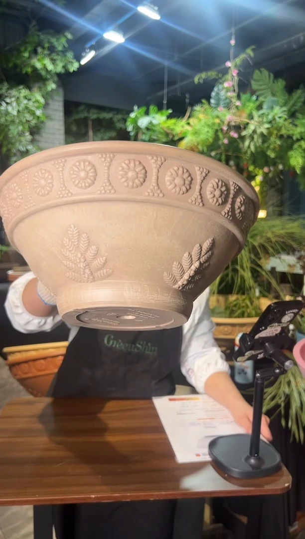 30.5*13/09G30棕灰色小口径碗莲盆