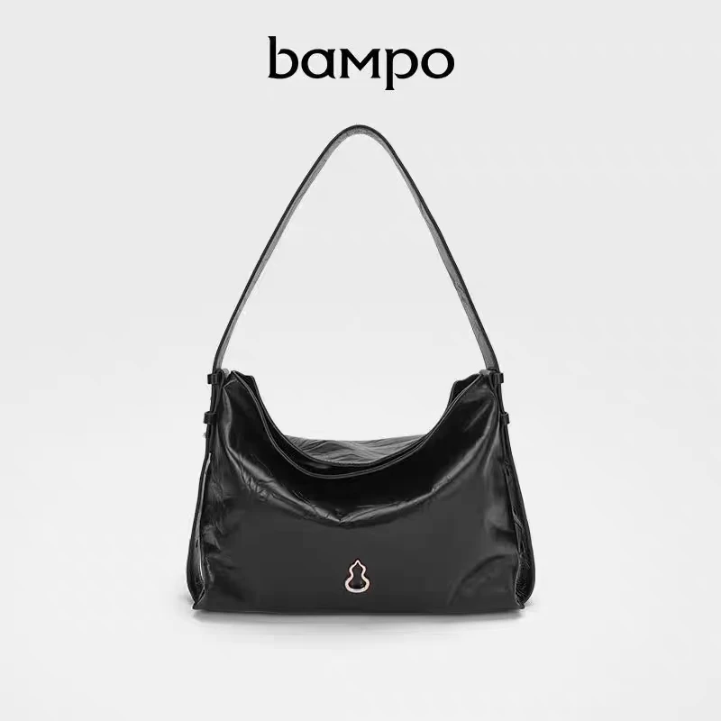 格子托特包防盗欧美复古单肩包简约百搭腋下黑色褶皱潮流单肩