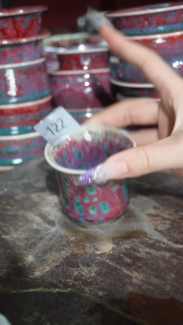 摆件陶精品窑变钧瓷茶器