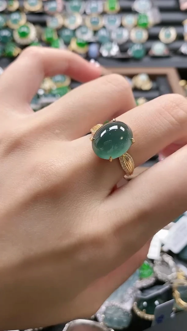 【闪购商品】翡翠戒指银S925镶嵌51511