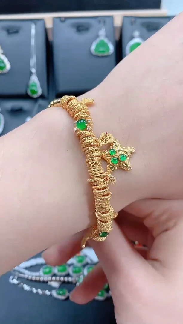 银S925镶嵌手链翡翠天然翡翠