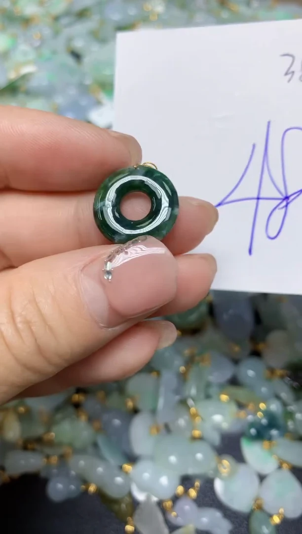 【闪购商品】翡翠挂件18K金镶嵌 天然翡翠A货
