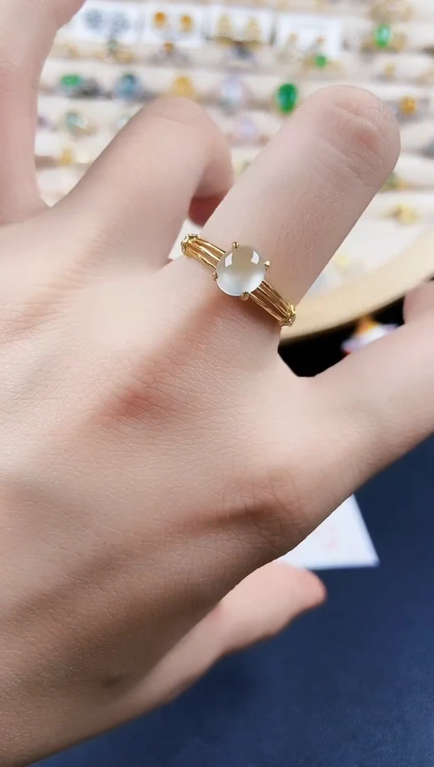 翡翠戒指银S925镶嵌4568798