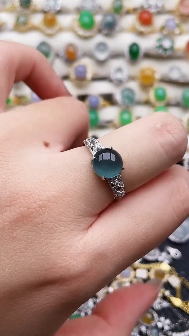 银S925镶嵌戒指翡翠21