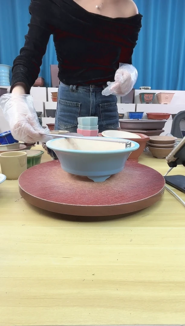 紫砂花盆浅草紫砂花盆微瑕