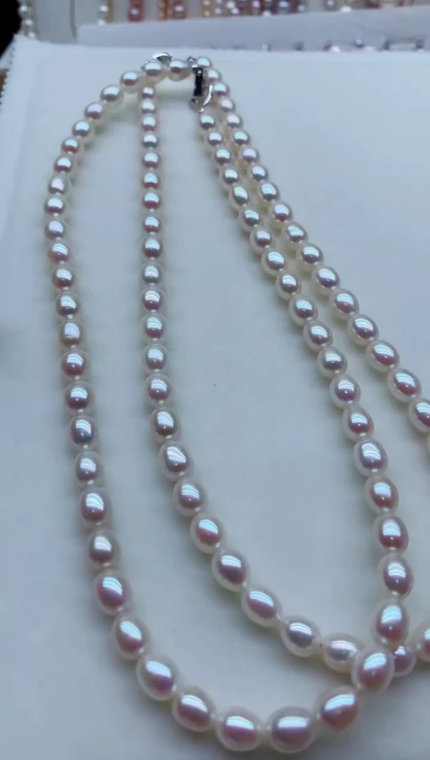 淡水珍珠银S925镶嵌项链多样性发其一，非无暇