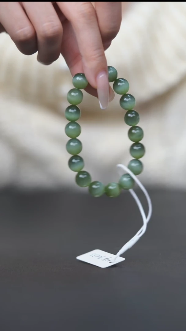 未镶嵌手串和田玉一线猫眼 HF70035 卡11mm