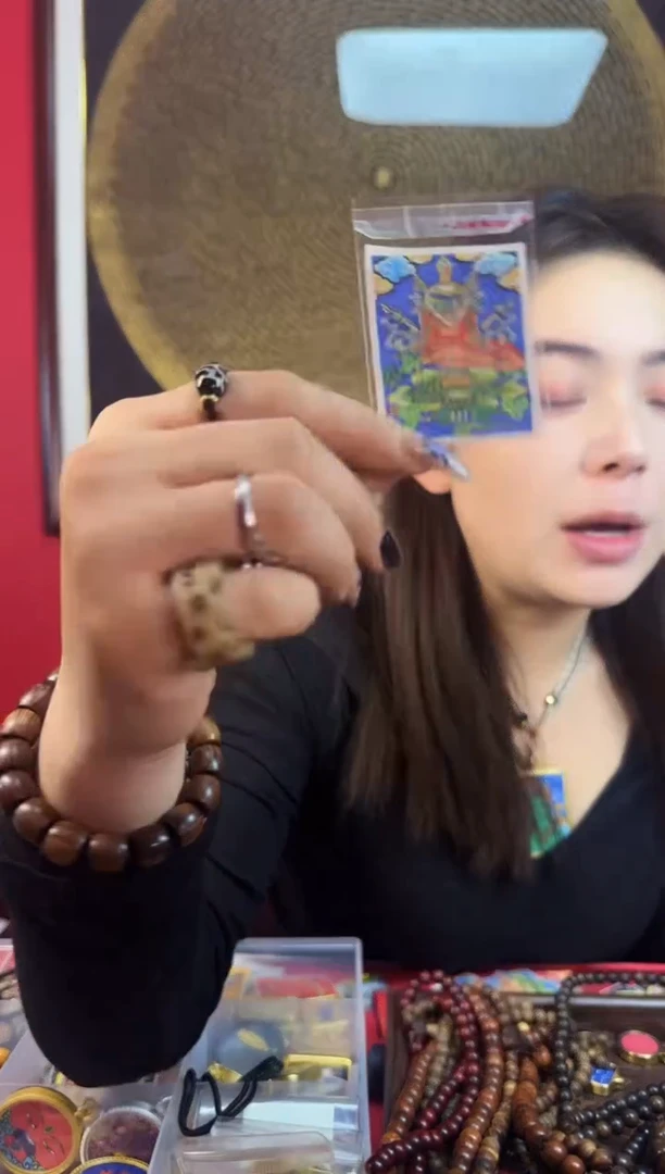 吊坠财宝天王-热贡纯手绘唐卡