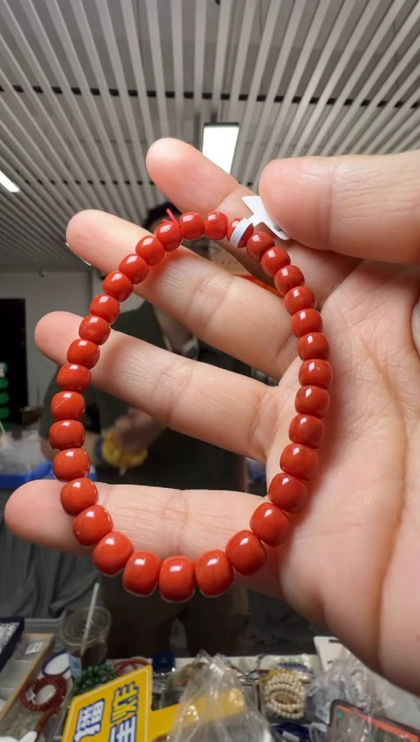 手串未镶嵌南红玛瑙约5*6mm南红老型珠单圈