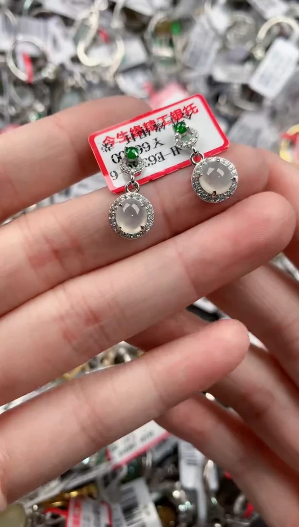 银S925镶嵌戒指翡翠999     3
