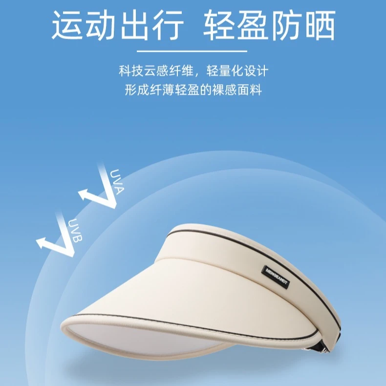 遮阳帽遮脸帽渔夫帽夏季女空顶新品太阳帽防紫外线防晒帽