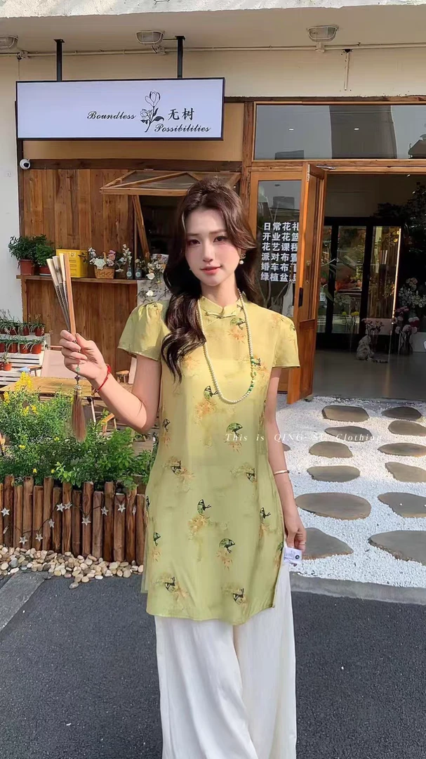 胖姐专属时尚大码胖妹妹国风新中式女士上衣