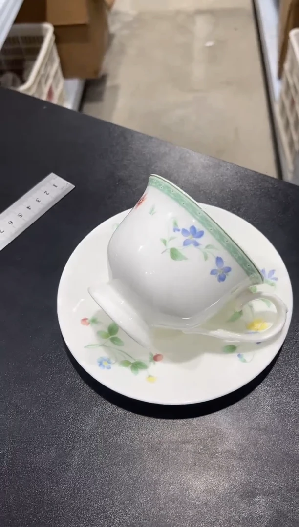 杯子骨瓷（简装）高脚咖啡杯碟一套+小勺