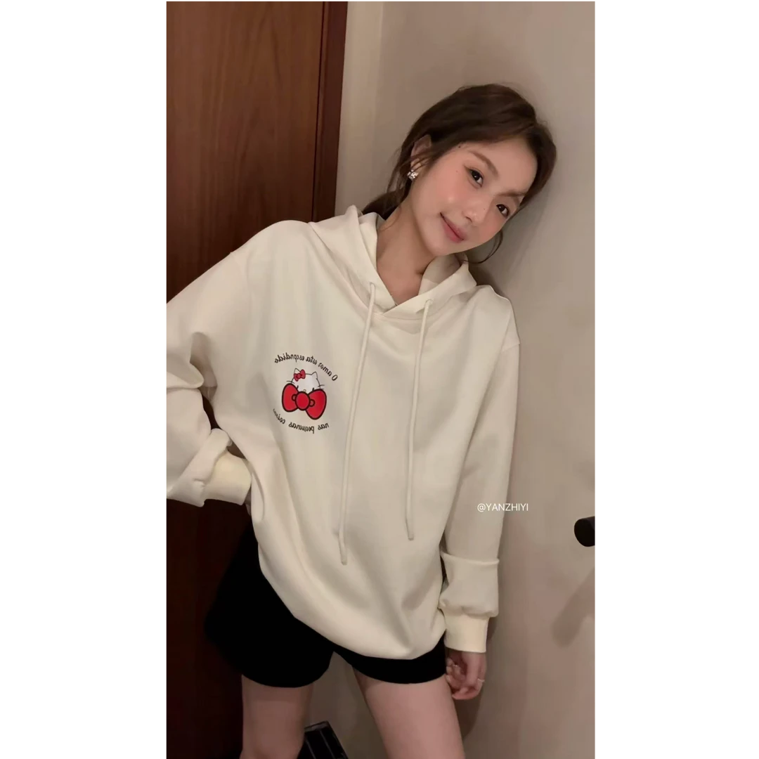 YPP！【印花kt卫衣】百搭不挑人韩版简约廓形连帽KT印花卫衣