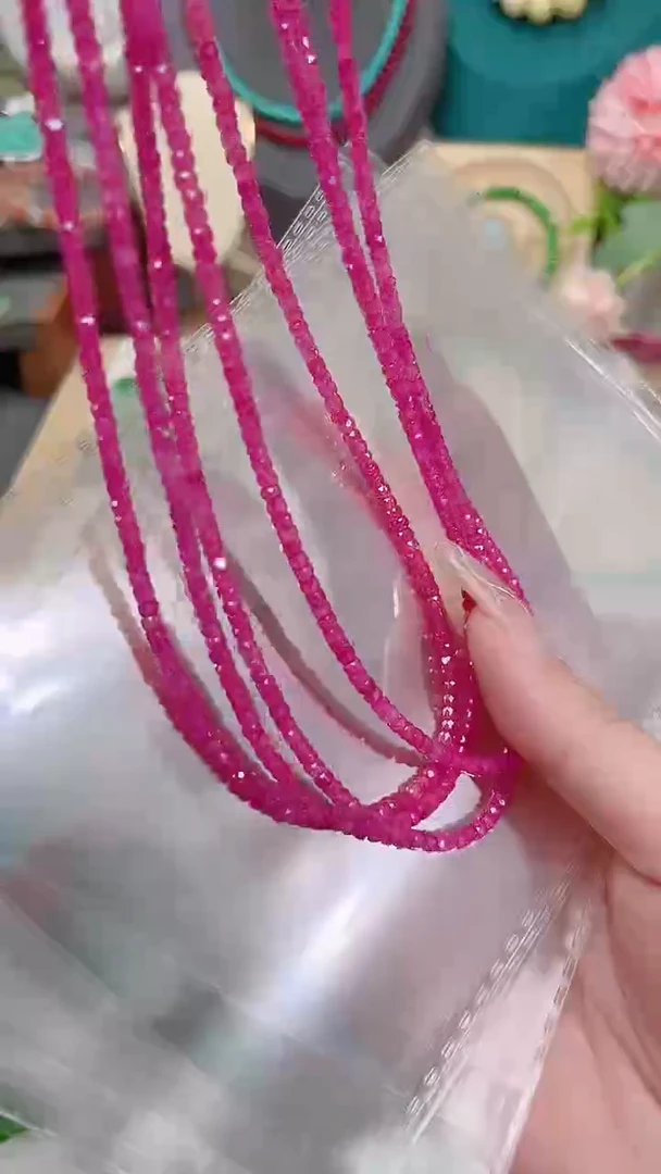 彩色蓝宝石颈饰银S925镶嵌帕帕拉恰99