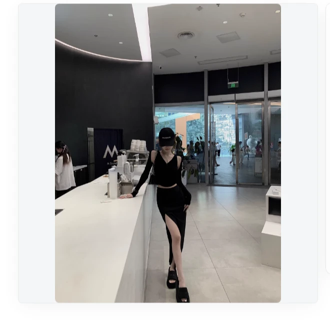 H轮H9【Ro漫感工装裙】出门随意搭的ro高裁剪不规则半裙