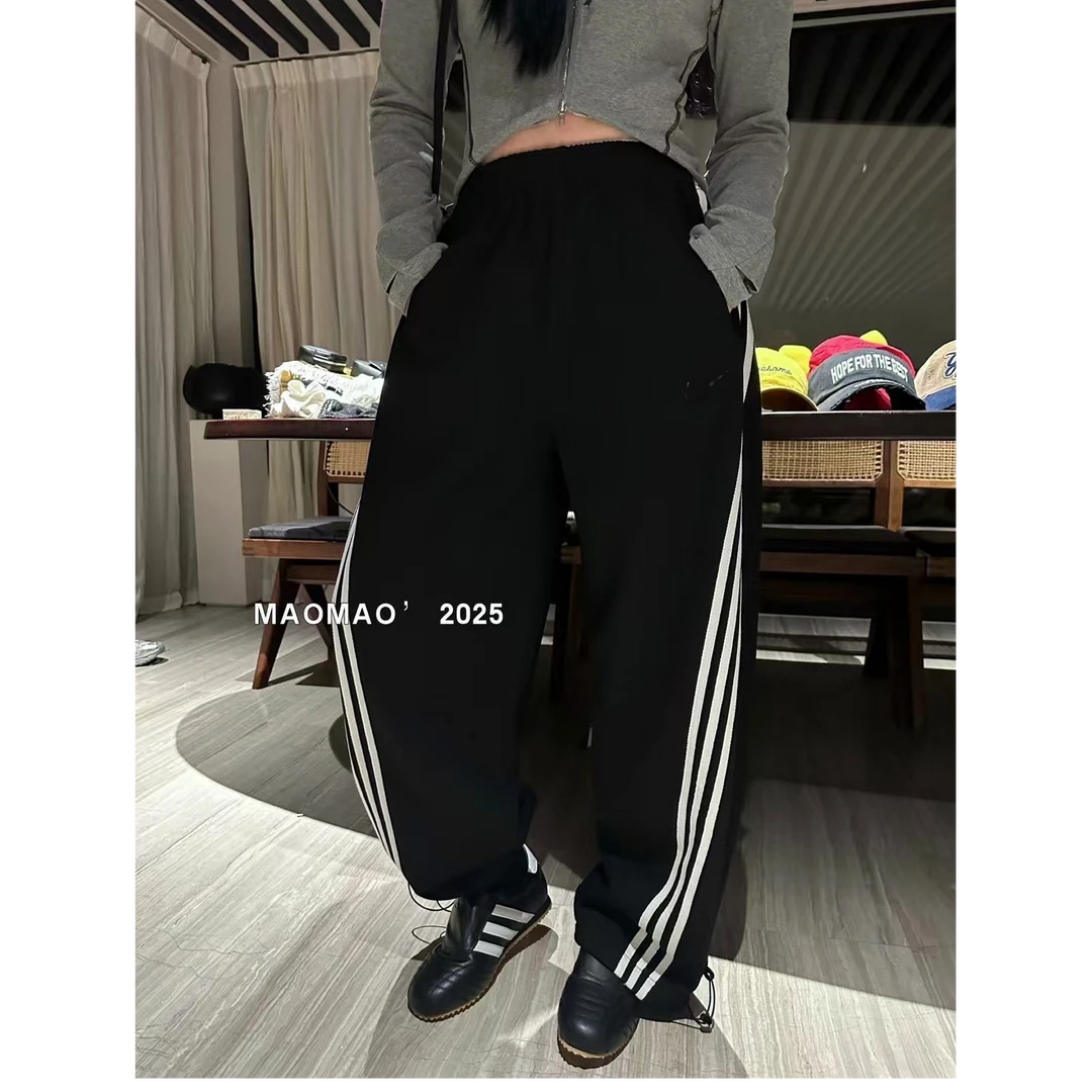 奇奇家  MAOMAO薄棉 三杠沟沟单层休闲裤 可束脚