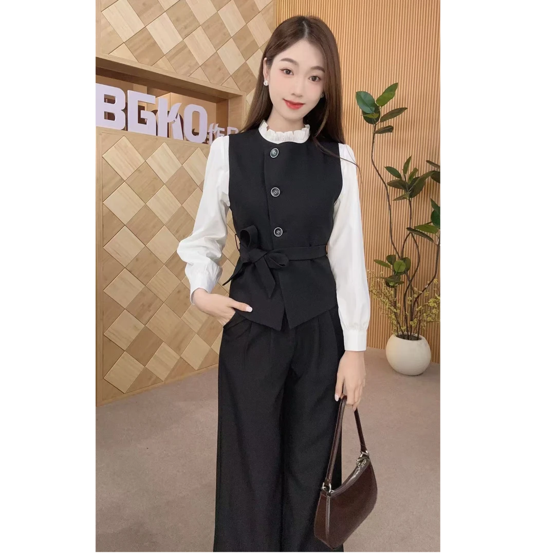 碧高小个子女装  2025秋季新款小个子显高显瘦上下套裤三件套装