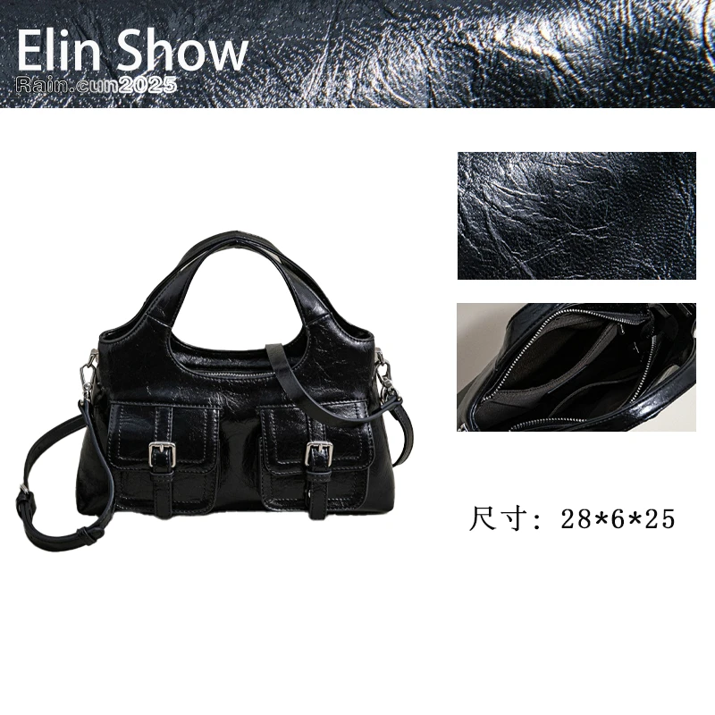 【依琳定制】女士潮流时尚经典气质手拎单肩SK-92972-黑色