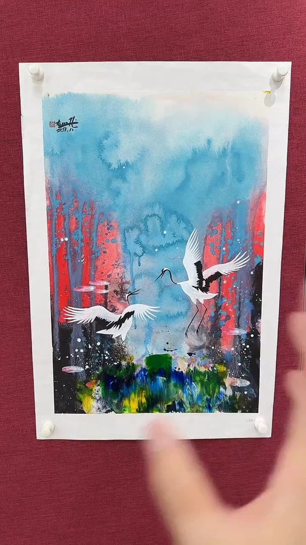 国画赵燮绘画2.7pc仙鹤画集作品