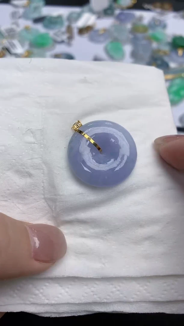 【闪购商品】翡翠颈饰18K金镶嵌天然缅甸翡翠A货