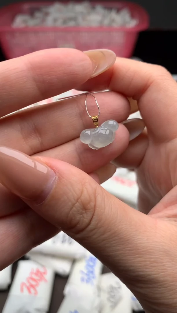 【闪购商品】翡翠挂件18K金镶嵌一