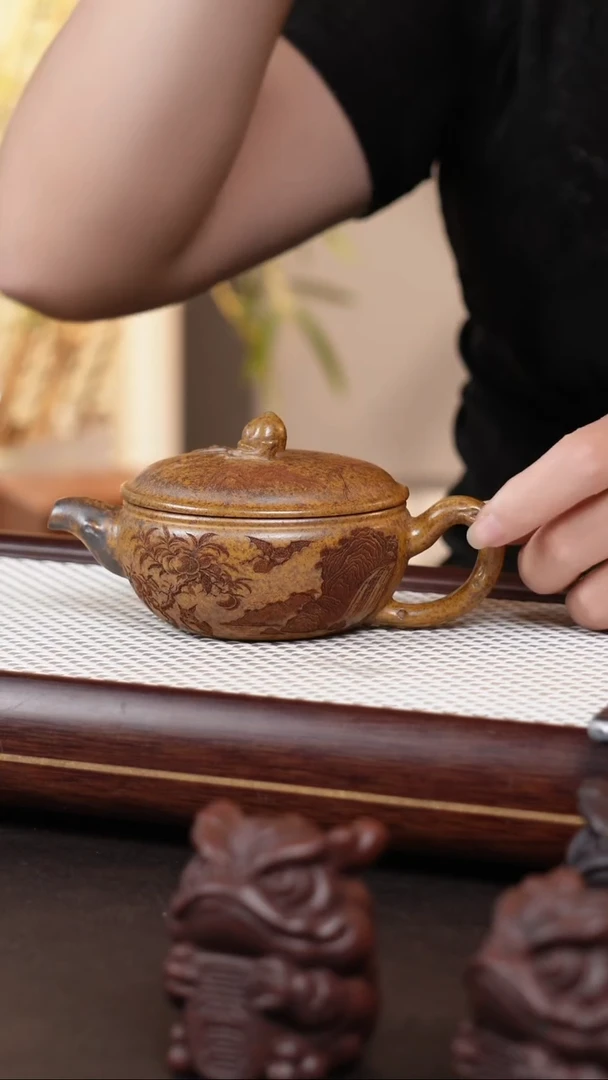 茶壶紫砂柴烧汉瓦