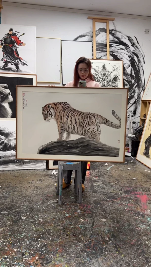 【闪购商品】丙烯画画江湖精装国画老虎