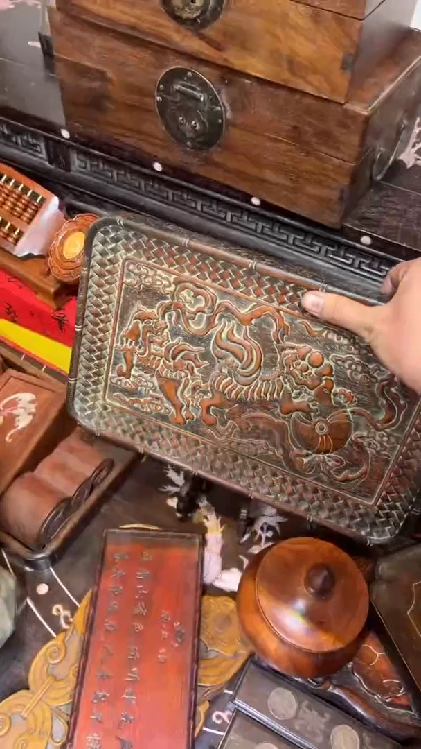 【闪购商品】非洲紫檀（红花梨）36x24cm赏盘无底座