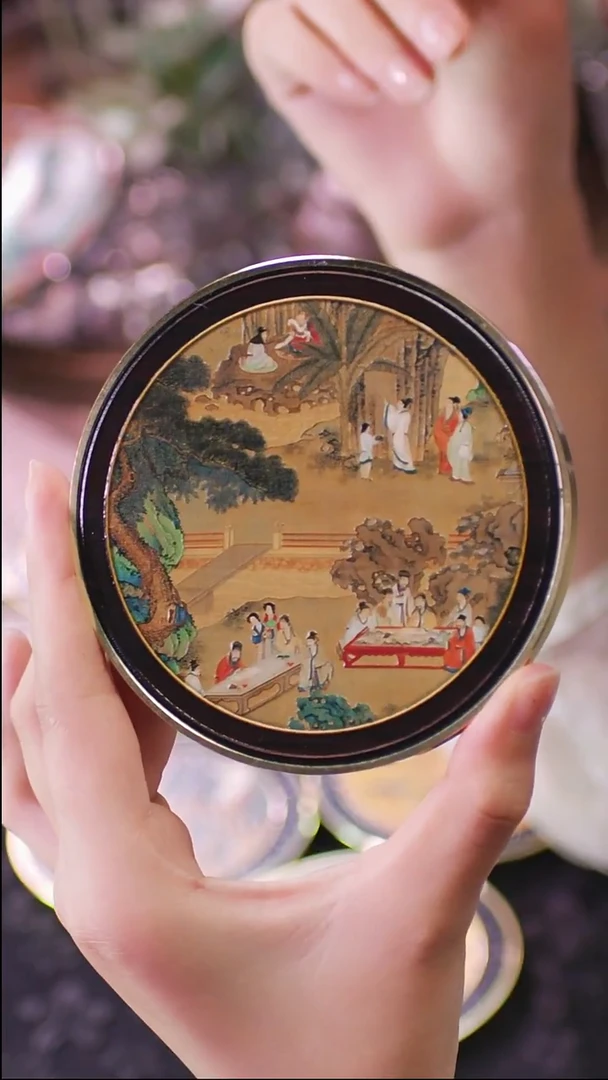 壹藏贰宝西苑雅集图案铜圈杯垫一片