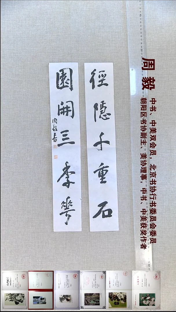 书法周毅书法福利对联17*47径隐