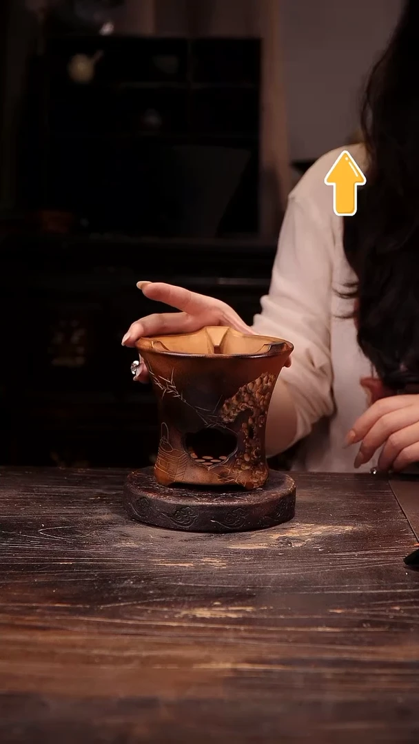 纯手工红泥平口雕刻炉